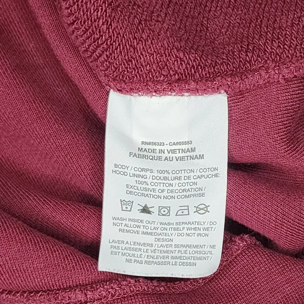 Nike Sportswear Block Futura Hoodie Mens Small Burgundy Raised Logo Reverse Back